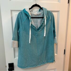 Soft Surroundings Aqua Heather Just Beachy Pullover - Small (6-8) - NWT